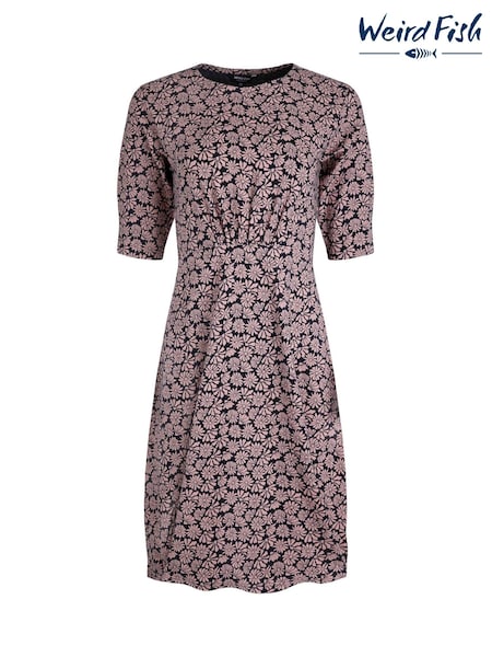 Weird Fish Pink Cassandra Printed Jersey Swing Dress (F27732) | €57
