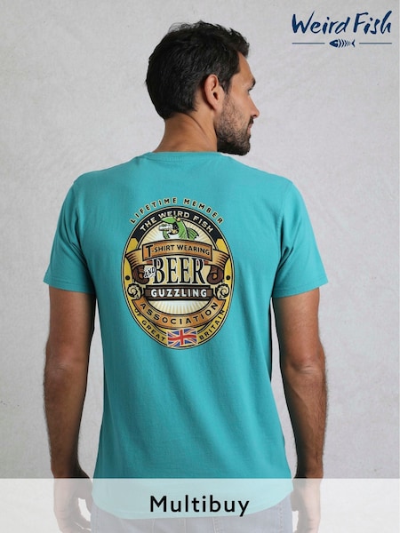 Weird Fish Green Beer Guzzling Heritage Wash Artist 100% Cotton T-Shirt (F27733) | R$ 275