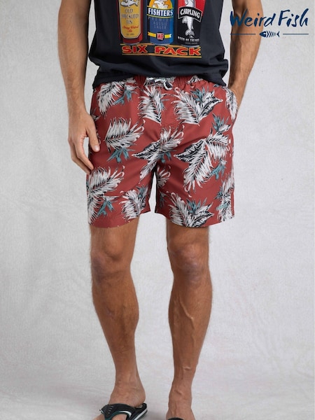 Weird Fish Brown Belukha Printed Swim Shorts (F27746) | SGD 74