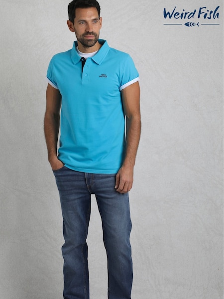Weird Fish Blue Miles 100% Cotton Pique Polo Shirt (F27751) | €50