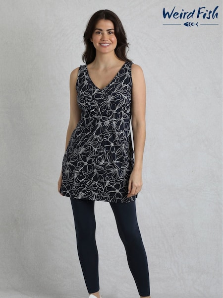 أزرق - Weird Fish Indus Printed Jersey Tunic (F27766) | ‏221 د.إ.‏