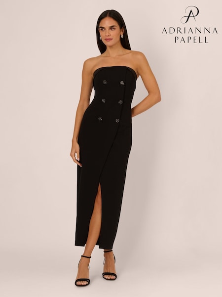 Adrianna by Adrianna Papell Knit Crepe Black Blazer Dress (F27780) | $644