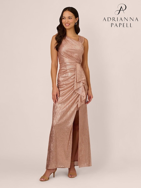 Adrianna Papell Pink Metallic Foil Long Dress (F27783) | 11,956 UAH