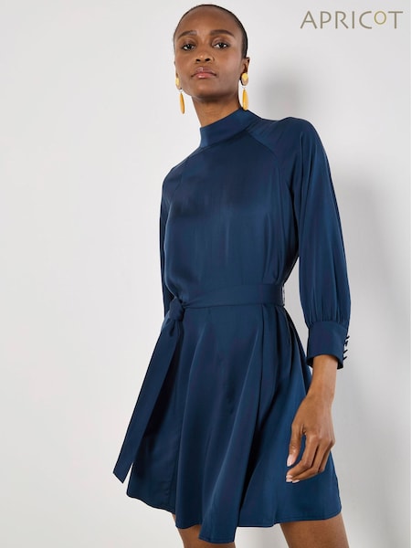 Apricot Blue Raglan Godet Swing Dress (F27803) | €60