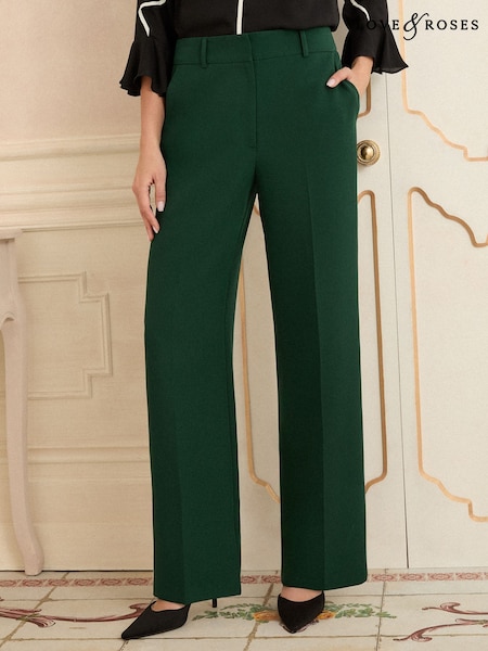 Verde de pădure - Love & Roses Evazat Pantaloni (F27809) | 298 LEI