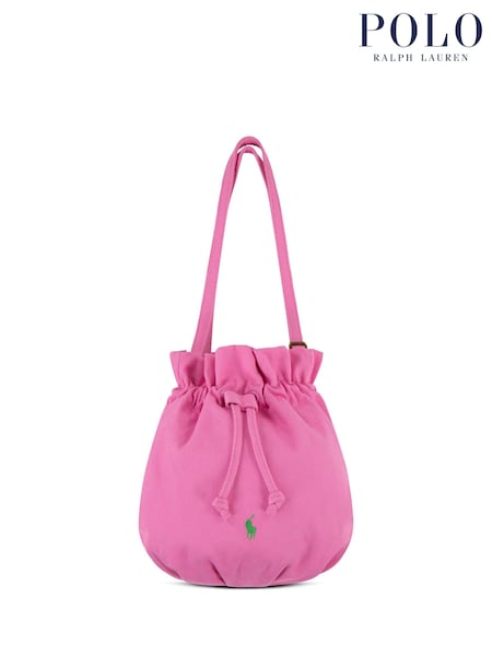 Polo Ralph Lauren Pink 100% Cotton Logo Shoulder Bag (F27820) | ₪478