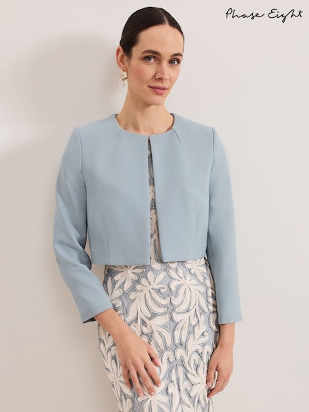 Phase Eight Blue Phoebe Cropped Jacket (F27843) | €164