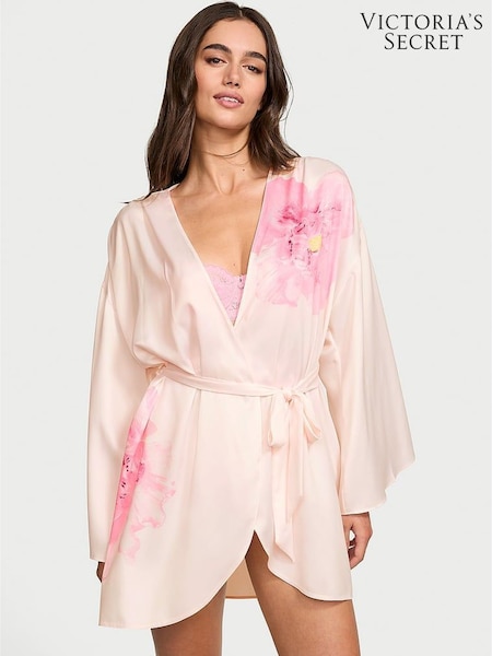 Victoria's Secret Faint Pink Peony Satin Short Robe (F27872) | €56