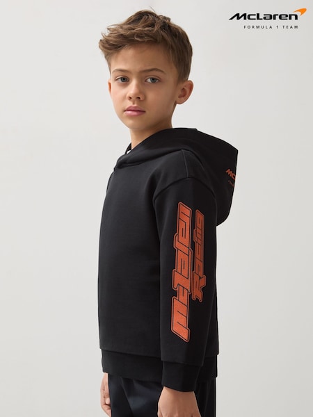 ブラック - Reiss Zak Unisex Fit McLaren F1 Team Cotton Logo Hoodie (F27877) | ¥ 11,140