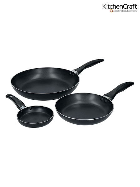 Kitchencraft Set of 3 Black Aluminium Non Stick Frying Pan (F27919) | € 61