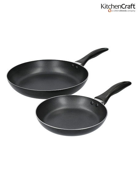 Kitchencraft Set of 2 Black Gift Boxed Non Stick Induction Frying Pan (F27923) | €56