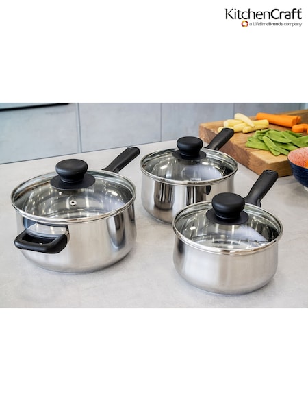 Kitchencraft Silver Extra-Deep Medium Induction Hob Saucepan with Lid (F27935) | €46