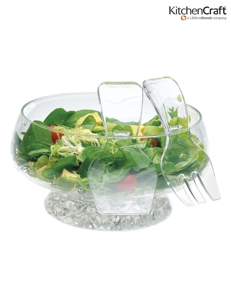 Kitchencraft Transparent Plastic Iced Salad Bowl with Servers (F27947) | €60