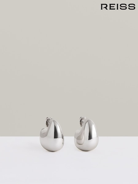 Reiss Silver Tone Calla Curve Scoop Earrings (F27966) | €88