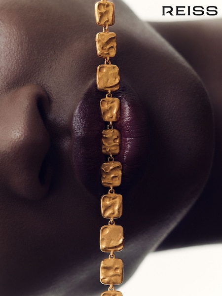 Reiss Gold Tone Mila Molten Square Necklace (F27983) | €142