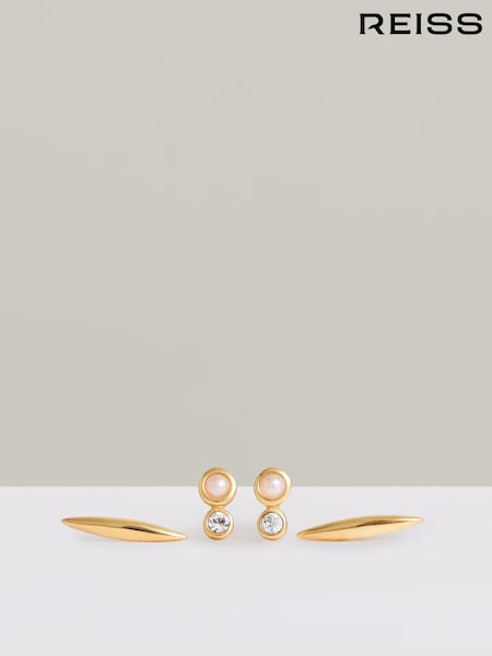 Reiss Minnie Micro Faux-Pearl And Bar Stud Earrings Set (F27984) | 74 €