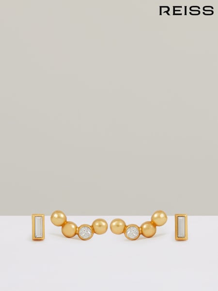 Reiss Mina Micro Baguette And Crystal Stud Earrings Set (F27988) | 74 €