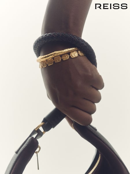 Reiss Gold Tone Millie Molten Square Bracelet (F27989) | €104