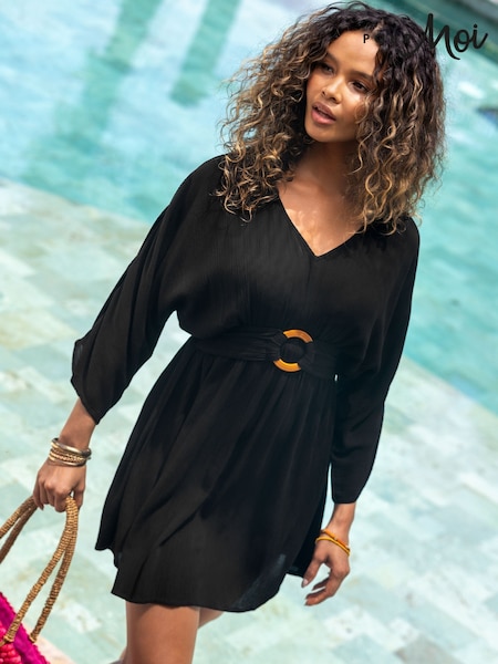 Musta - Pour Moi Crinkle O Ring Woven Beach Kaftan (F28144) | €61