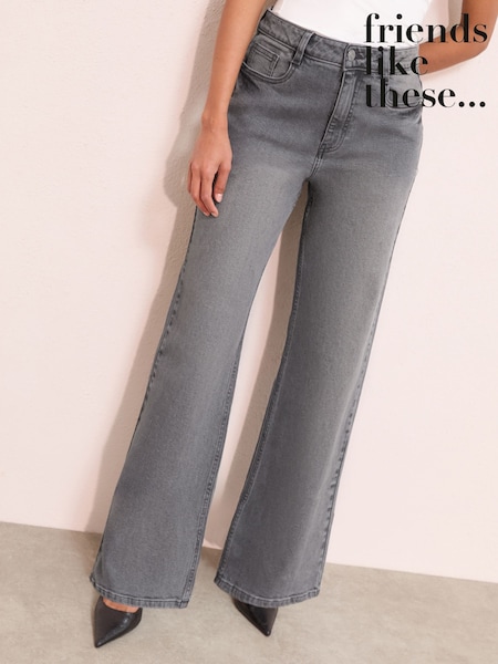 Friends Like These Grey Denim Everyday Wide Jeans (F28182) | €51
