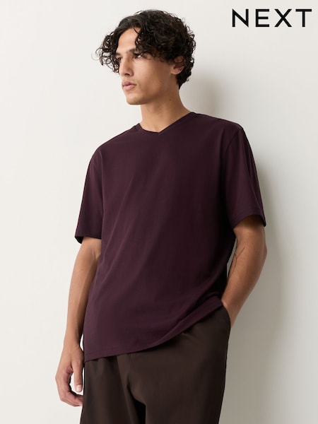 Purple Fig Regular Fit Essential V-Neck T-Shirt (F28191) | €10.50