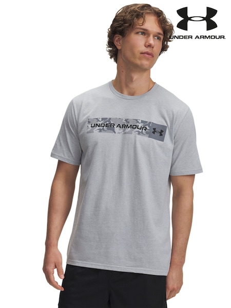 Under Armour Grey Camo Chest Stripe T-Shirt (F28297) | AED186