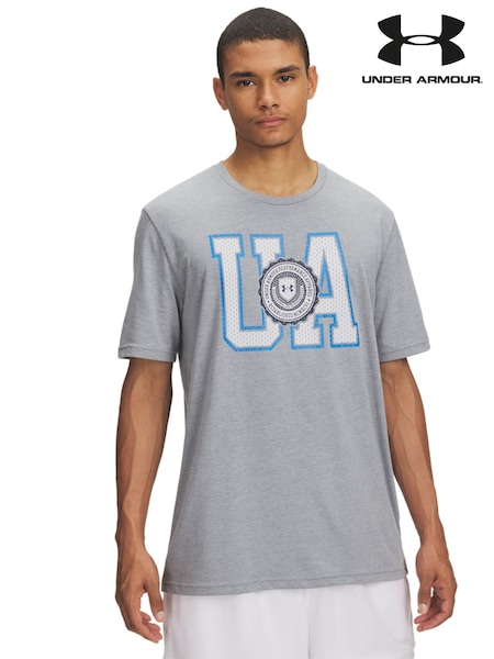 Under Armour Grey College Crest Logo T-Shirt (F28327) | €29