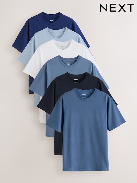 blues - Ajustement régulier - Lot de t-shirts Essential 6 coton (F28419) | € 39