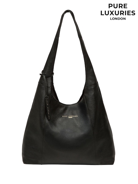 Svart - Pure Luxuries London Nina Leather Shoulder Bag (F28429) | kr1 030