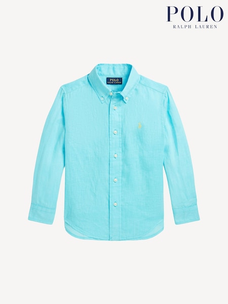 Polo Ralph Lauren Light Blue Boys Linen Shirt (F28451) | €113