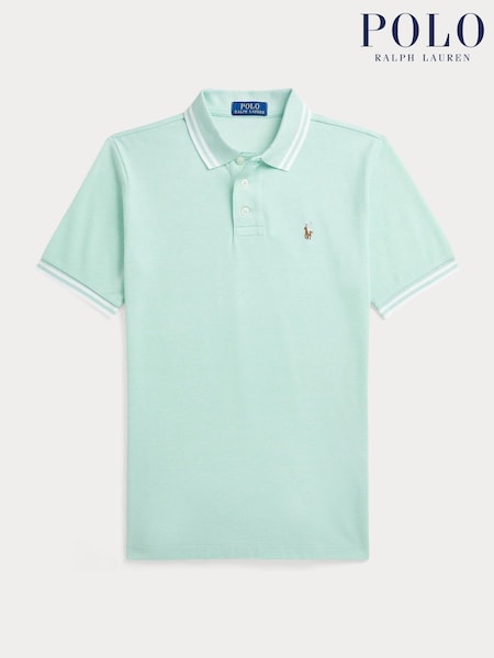 Polo Ralph Lauren Turquoise Boys Tipped Cotton Polo Shirt. (F28467) | €113