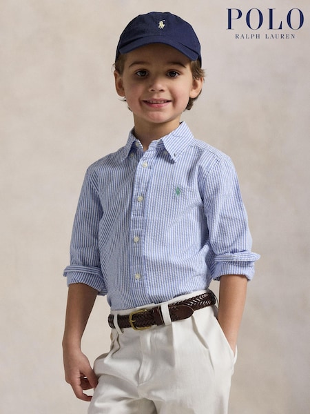 Polo Ralph Lauren Blue Boys Striped Seersucker Shirt (F28473) | €113