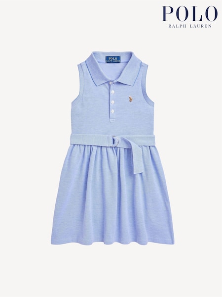 Albastru - Polo Ralph Lauren Fete Cu centură/curea Knit Oxford Polo Rochie (F28488) | 782 LEI