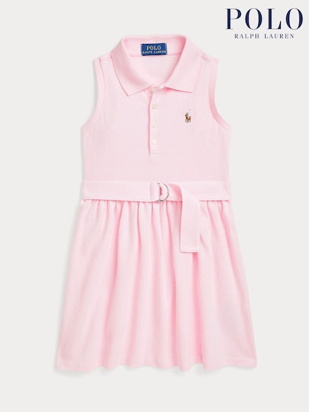 Roz - Polo Ralph Lauren Fete Cu centură/curea Knit Oxford Polo Rochie (F28490) | 782 LEI
