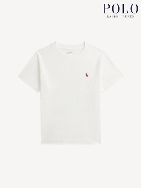 Polo Ralph Lauren White Boys Surfboard Graphic 100% Cotton Jersey T-Shirt (F28493) | €60