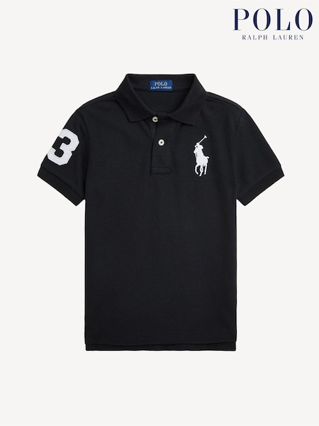 Polo Ralph Lauren Black Boys Big Pony Varsity Polo Shirt (F28496) | €99