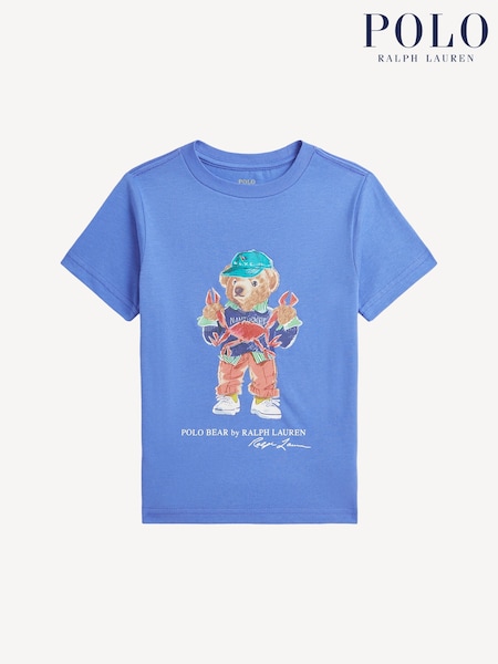 Polo Ralph Lauren Blue Boys Polo Bear Graphic Cotton Jersey T-Shirt (F28502) | €73