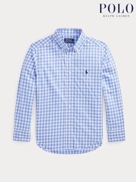 Polo Ralph Lauren Blue Boys Gingham Check Poplin Shirt (F28517) | €99 - €105