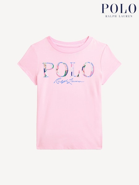 Polo Ralph Lauren Pink Girls Logo 100% Cotton Jersey T-Shirt (F28521) | €69 - €78