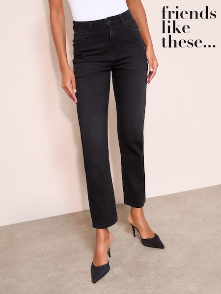 Friends Like These Black Denim Petite Ankle Straight Leg Jeans (F28566) | €48