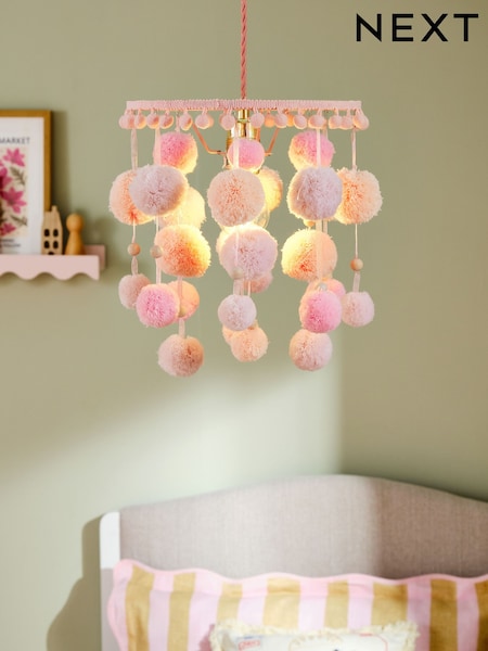 Pink Pom Pom Easy Fit  Pendant Light Shade (F28659) | €33