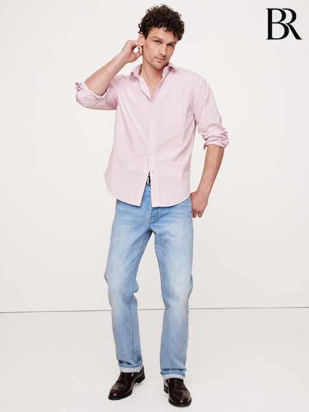 Banana Republic Pink Stripe Relaxed Poplin Shirt (F28725) | €107