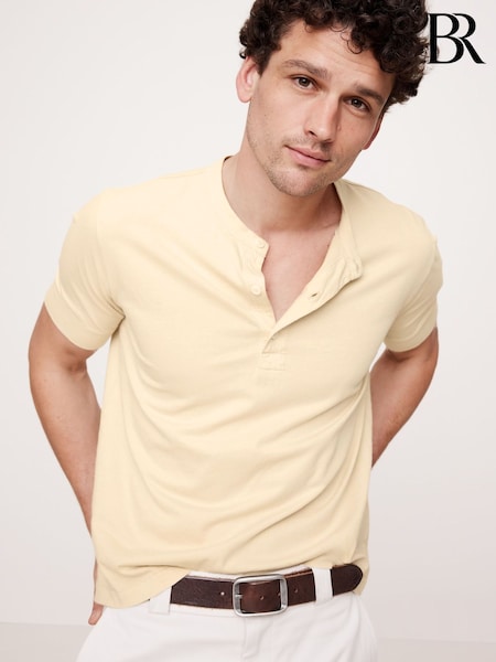 Banana Republic Yellow Slim Soft Wash Henley T-Shirt (F28733) | €43