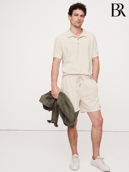 Banana Republic Beige Waffle Knit Pull On Shorts (F28734) | €71