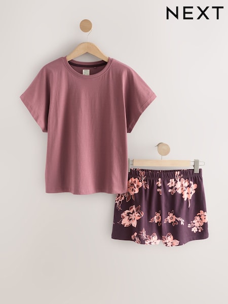 Purple Floral Short Set Pyjamas (F28758) | R$ 130