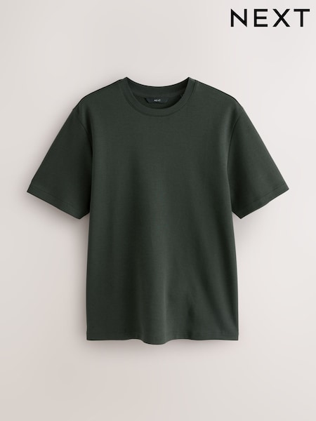 Green Olive Regular Fit Smart Soft Touch Heavyweight T-Shirt (F28785) | AED70