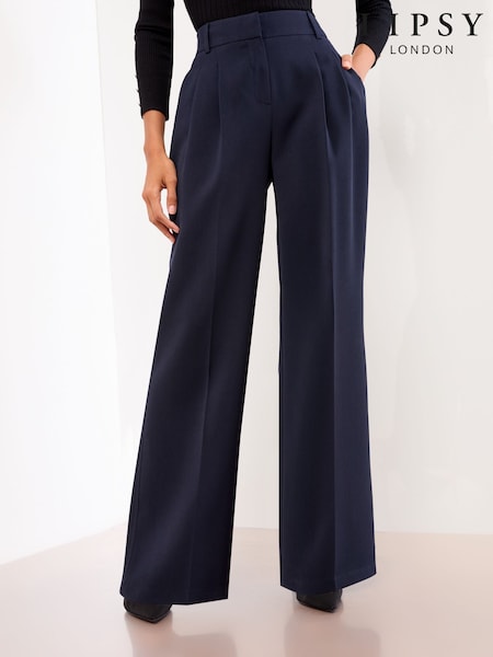Marinha - Lipsy Premium Wide Leg Trousers (F28819) | R$ 455