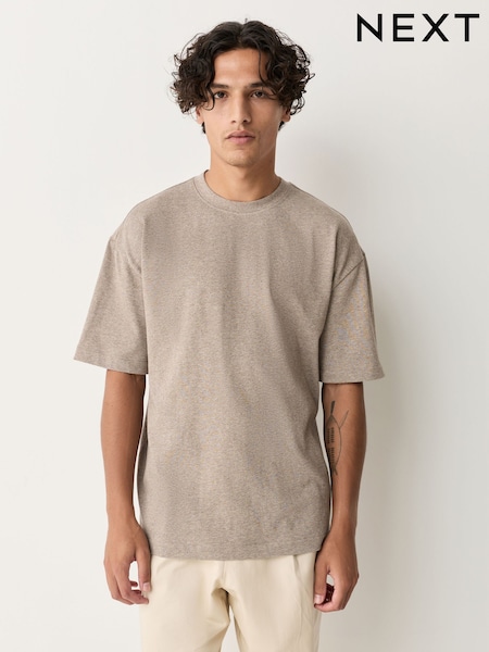 Marmorat neutru - Croi relaxat - Tricou gros (F28828) | 108 LEI