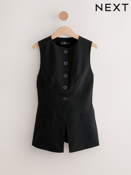 Black Tailored Waistcoat with Wool (F28856) | €39