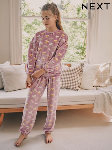 Pink Cataroon Cosy Fleece Pyjamas (3-16yrs) (F28865) | €21.50 - €30